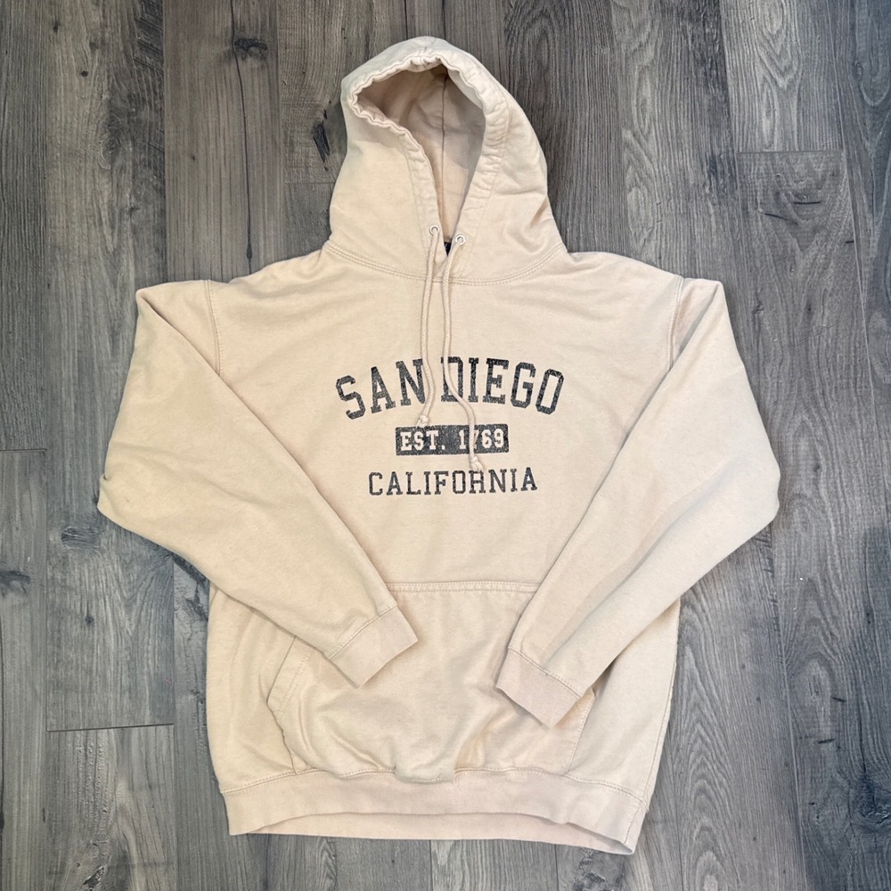 Freeway Exchange San Diego California Est‎ 1769 Graphic Hoodie Pullover Tan